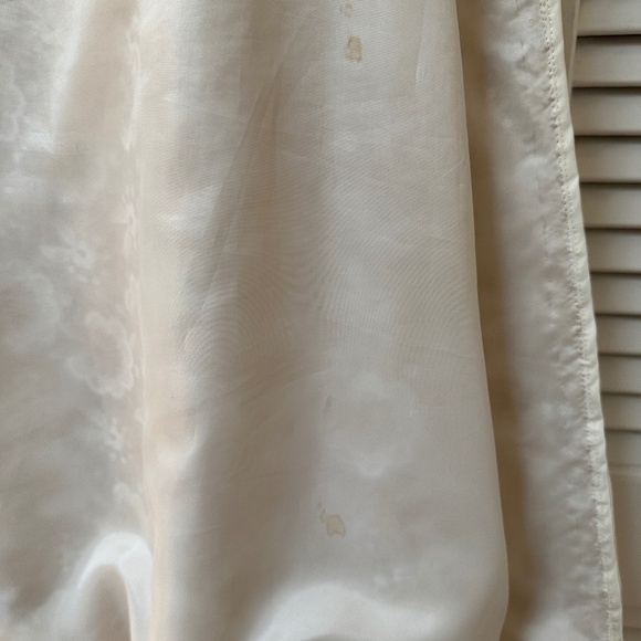 Vintage 1960s Fit & Flare Sleeveless Lace Dress Gold White Fully Lined - Picture 13 of 16